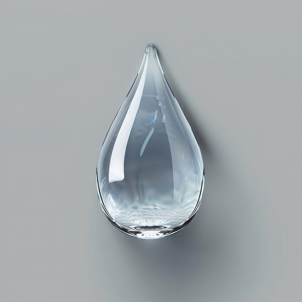 Transparent water drop gemstone jewelry crystal.