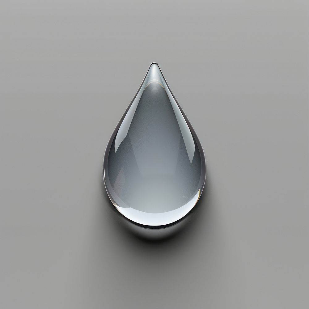Transparent water droplet gemstone jewelry gray.
