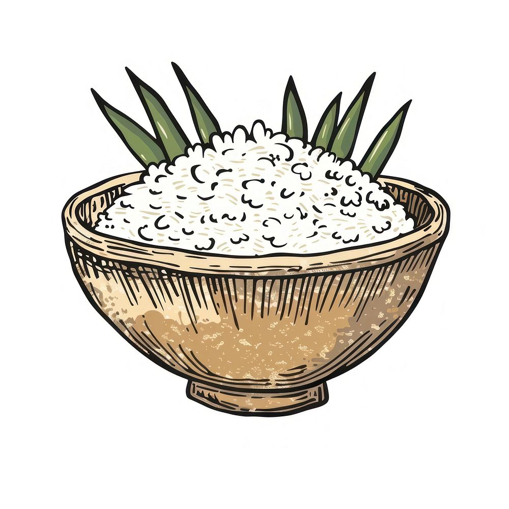 Organic rice doodle produce pottery plant.