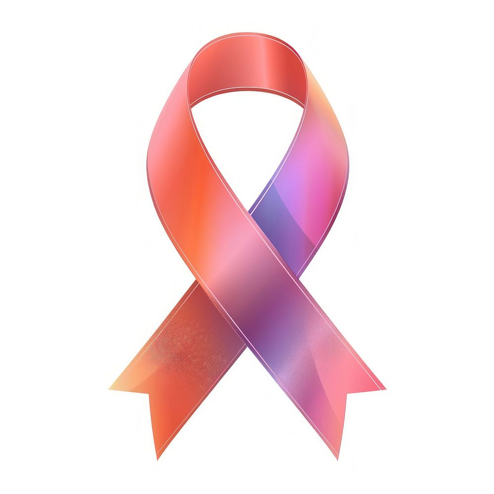Gradient Ribbon cancer symbol pink white background.