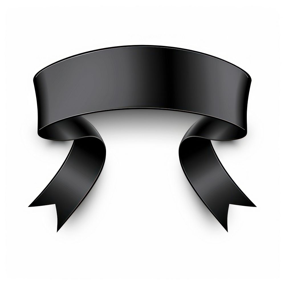 Gradient Ribbon black ribbon white background accessories.