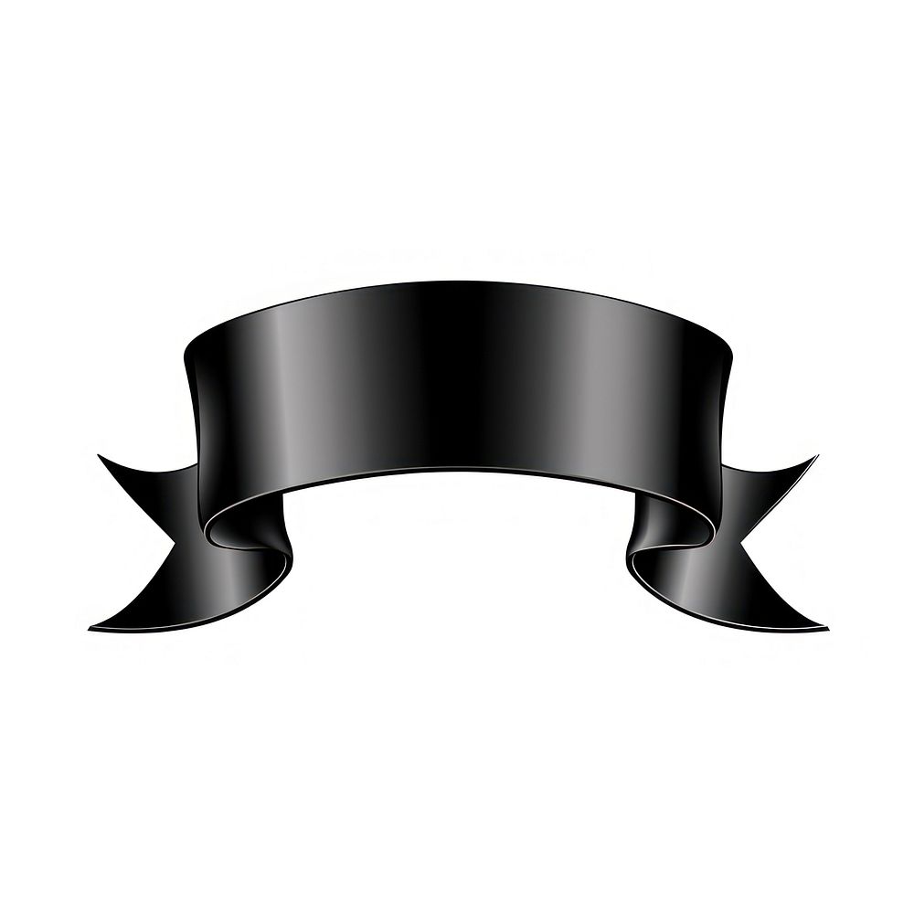 Gradient Ribbon black and white symbol logo white background.