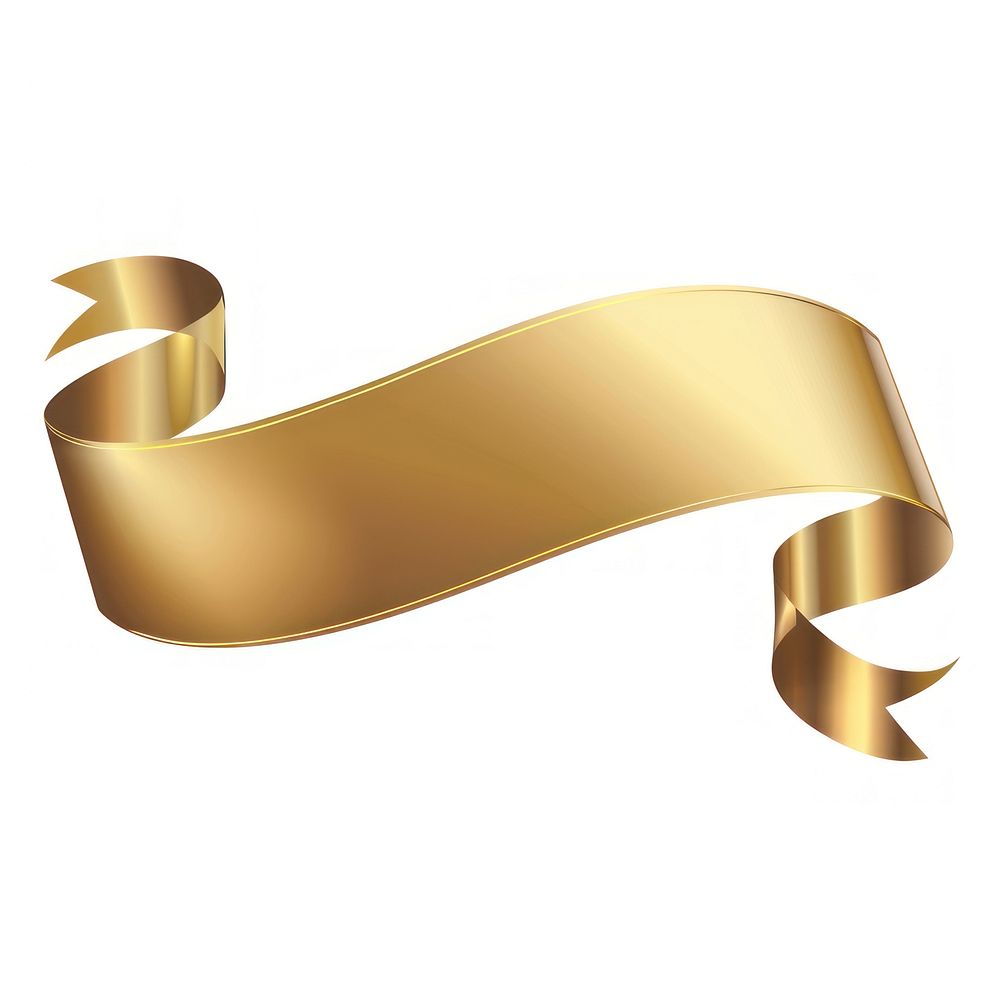Gradient Ribbon gold ribbon white background abstract.