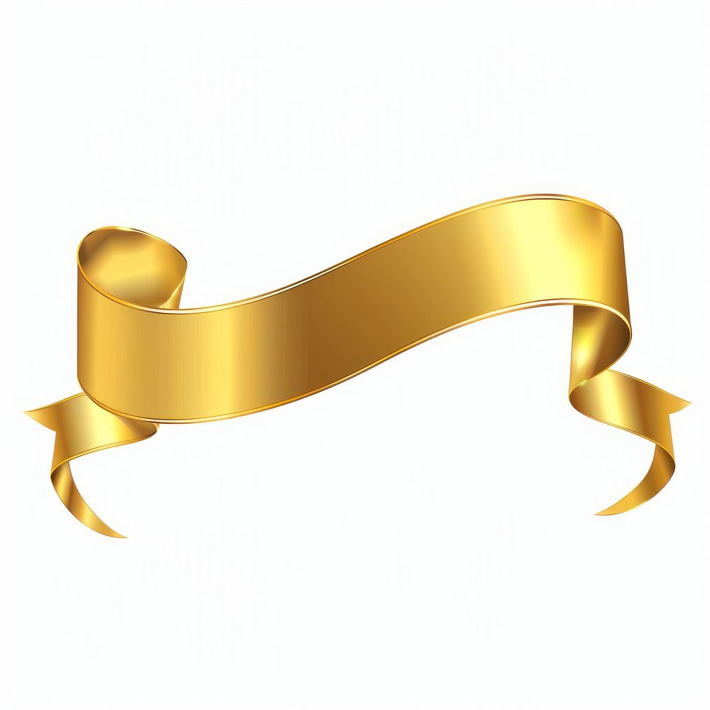 Gradient Ribbon gold ribbon white background document.