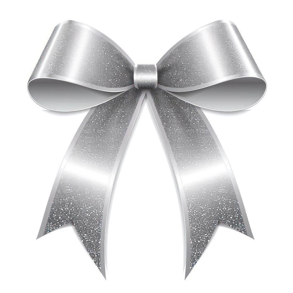 Gradient Ribbon silver gliter ribbon white background celebration.