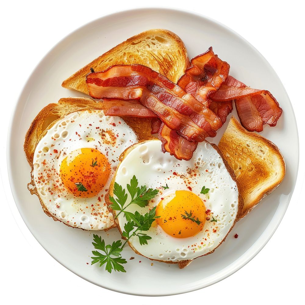 Plate of breakfast plate egg brunch.