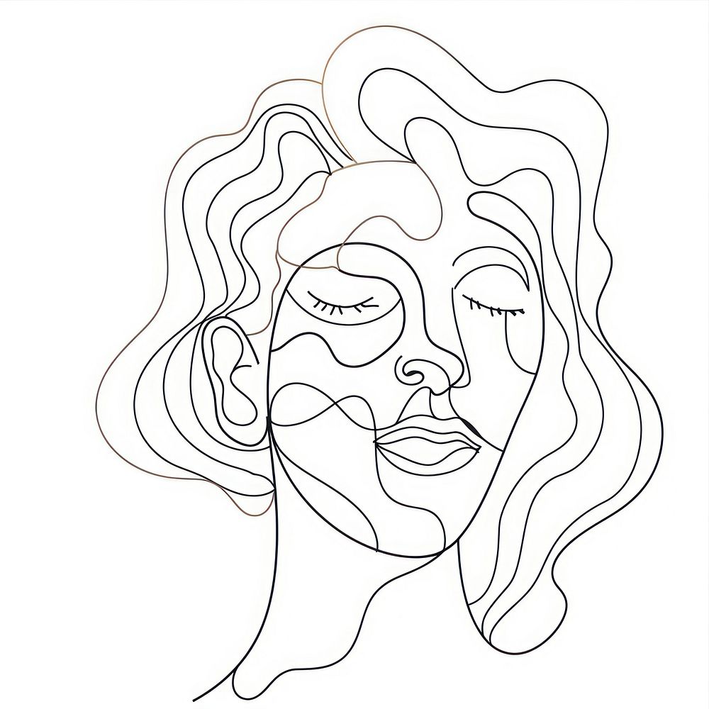 Mental health line doodle drawing sketch art.