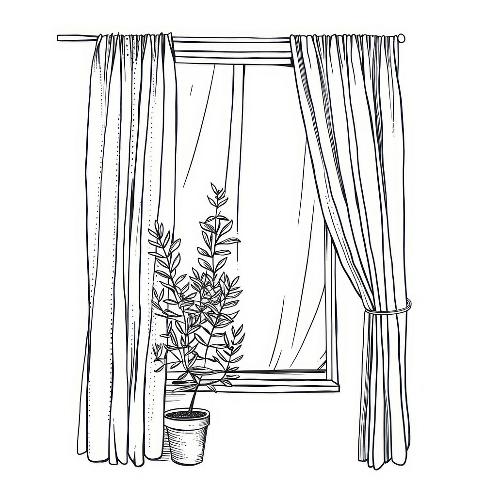 Curtain doodle illustrated drawing sketch.
