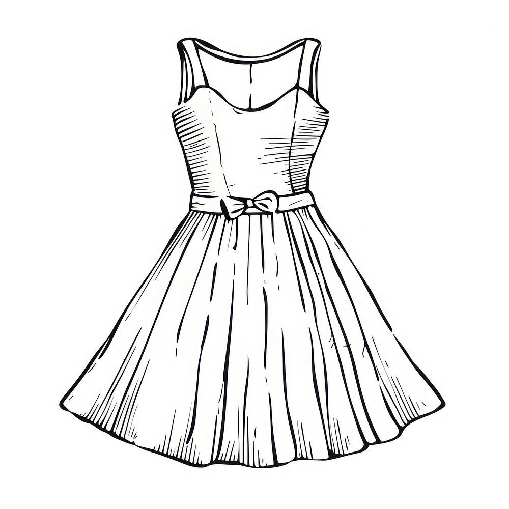 Dress doodle illustrated clothing apparel.