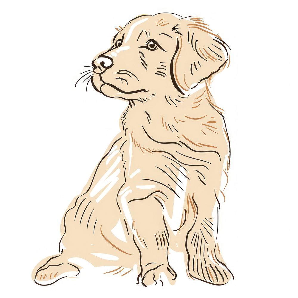 Golden retriever doodle drawing animal mammal.