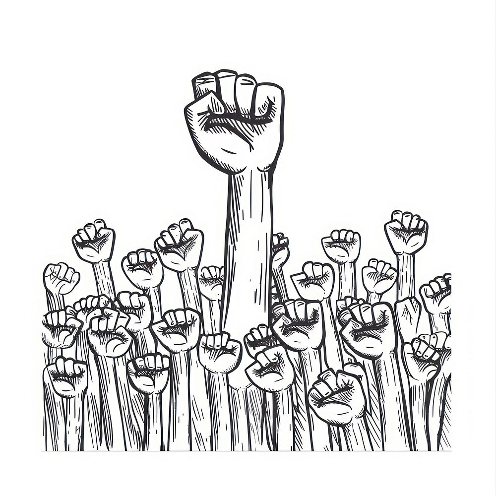 Protest doodle hand drawing sketch.