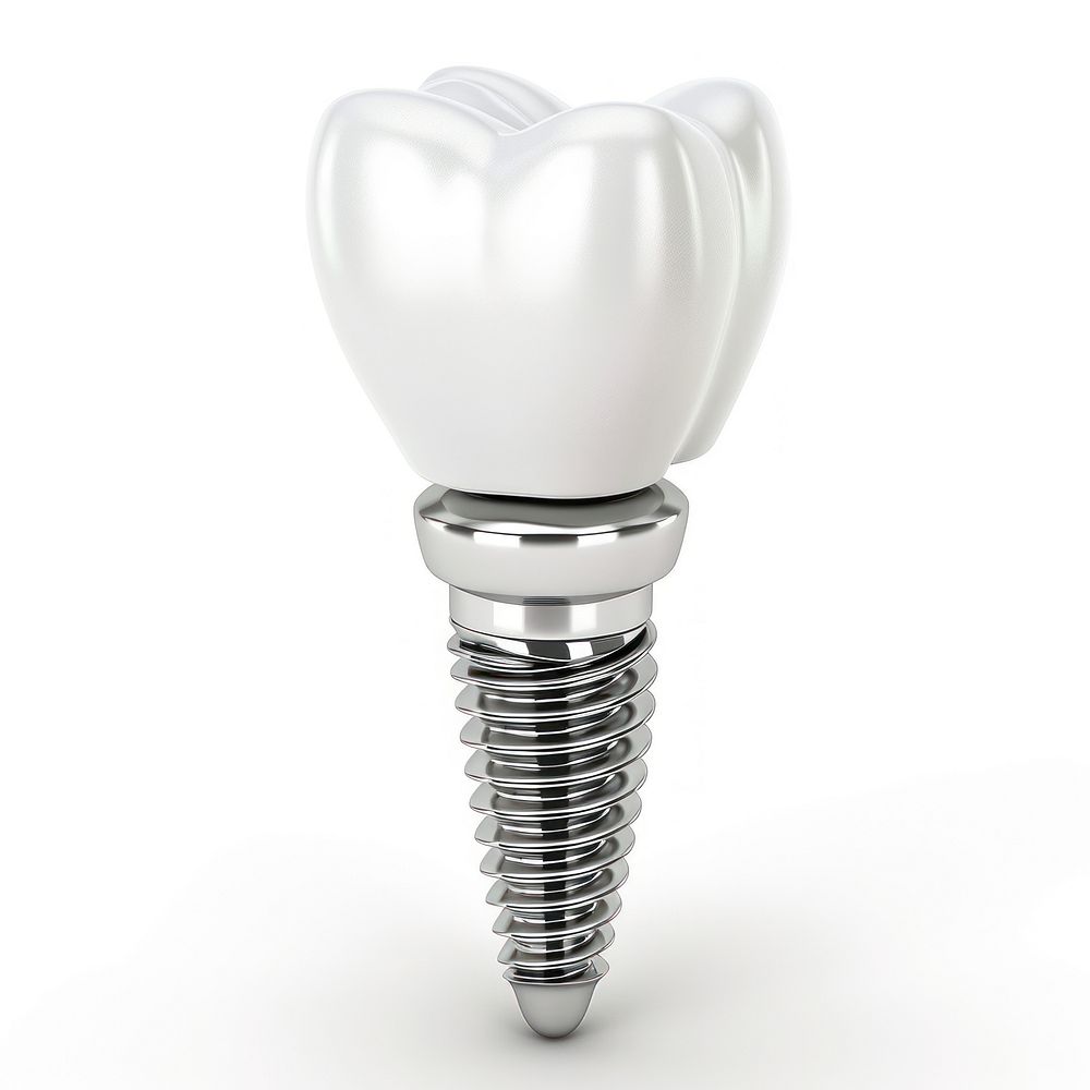 Teeth with implant screw protection lightbulb machine.