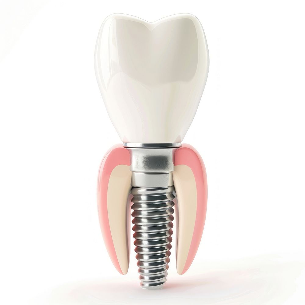 Teeth with implant screw equipment lightbulb fusilli.