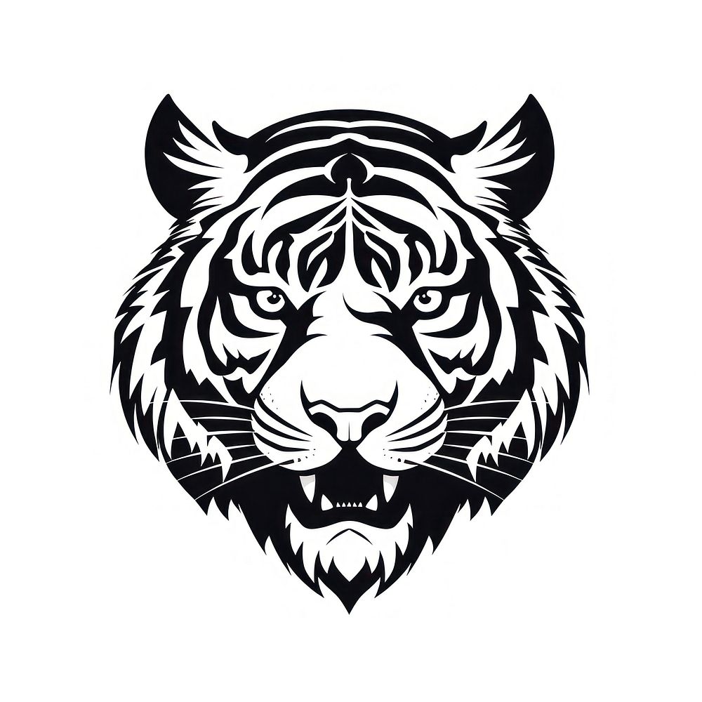 Tiger logo kangaroo stencil.