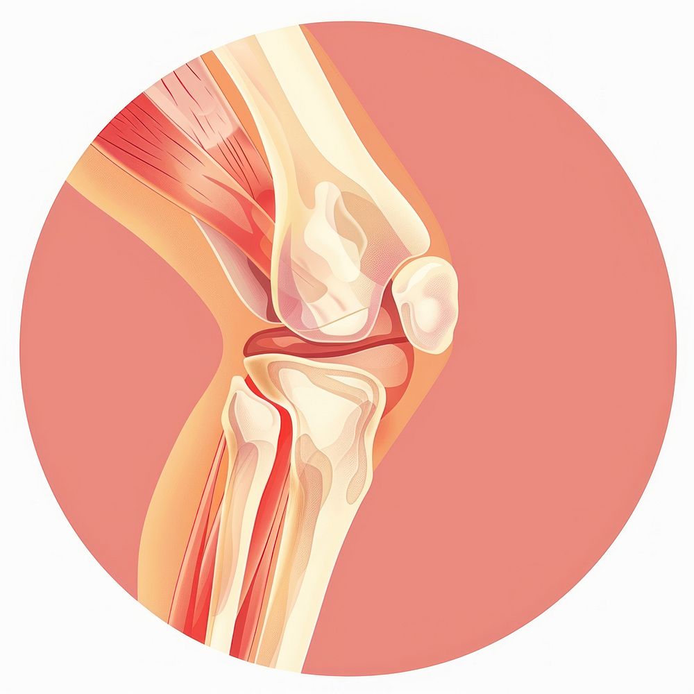 Minimal knee pain icon disk.