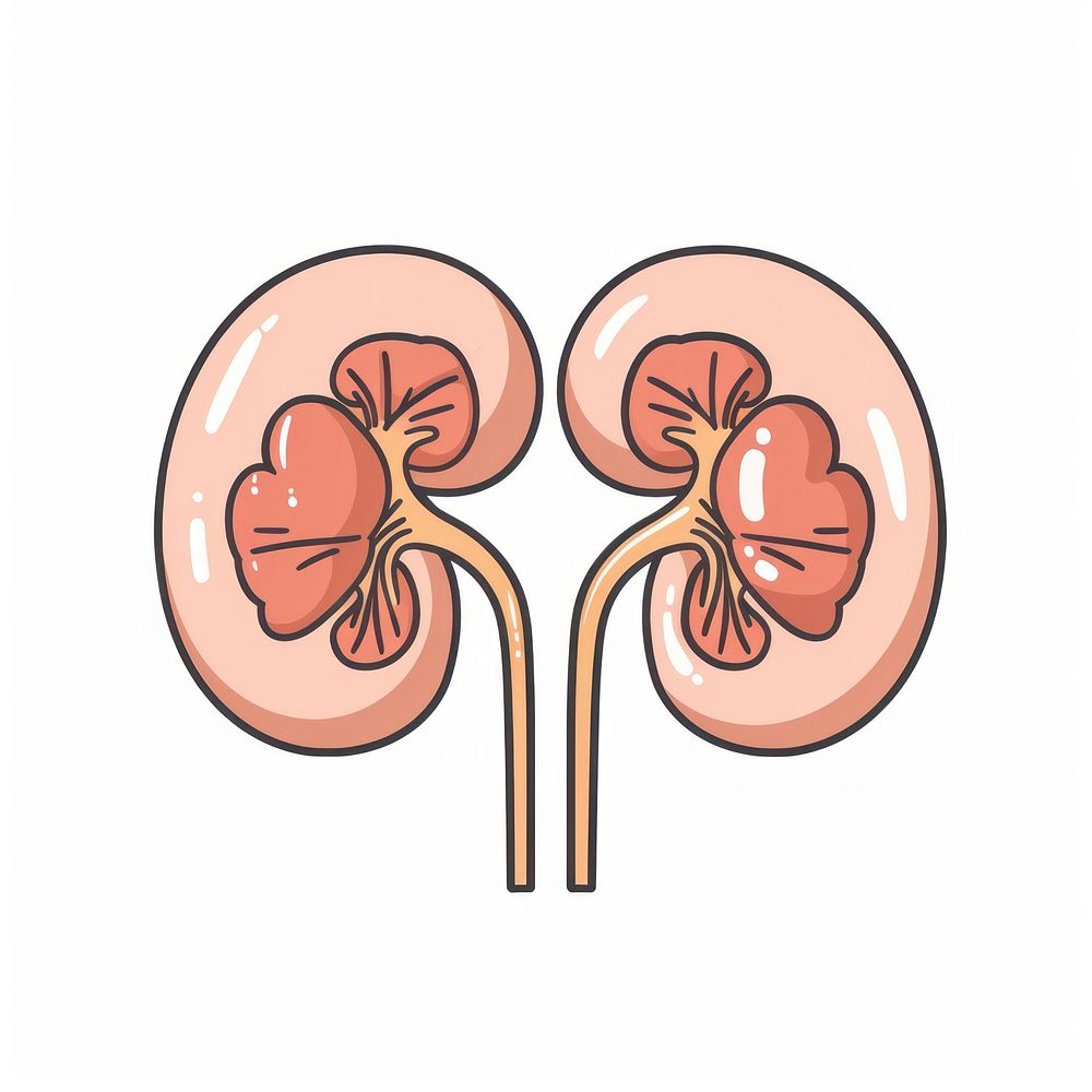 Cute minimal kidney icon human blossom person.