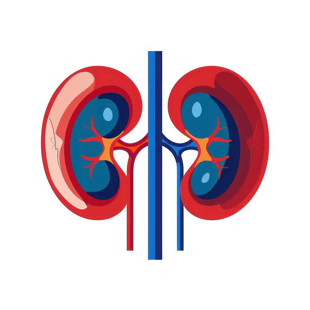 Human kidney digital art illustration