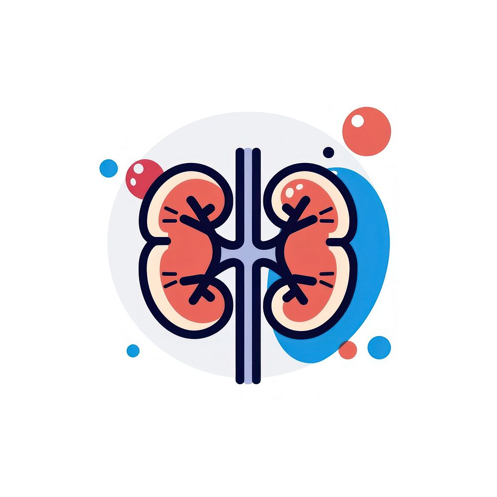 Minimal kidney icon symbol logo disk.