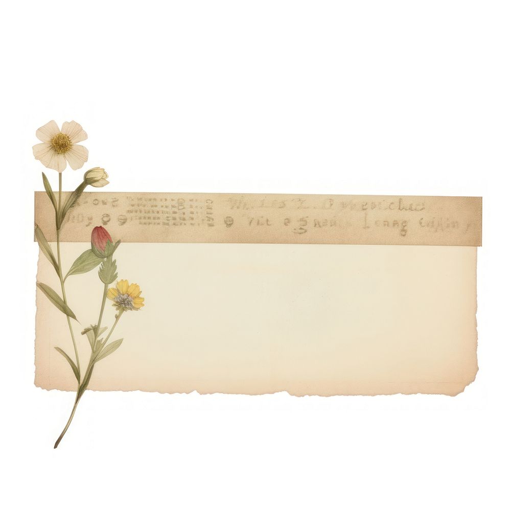 Vintage floral flower plant paper.
