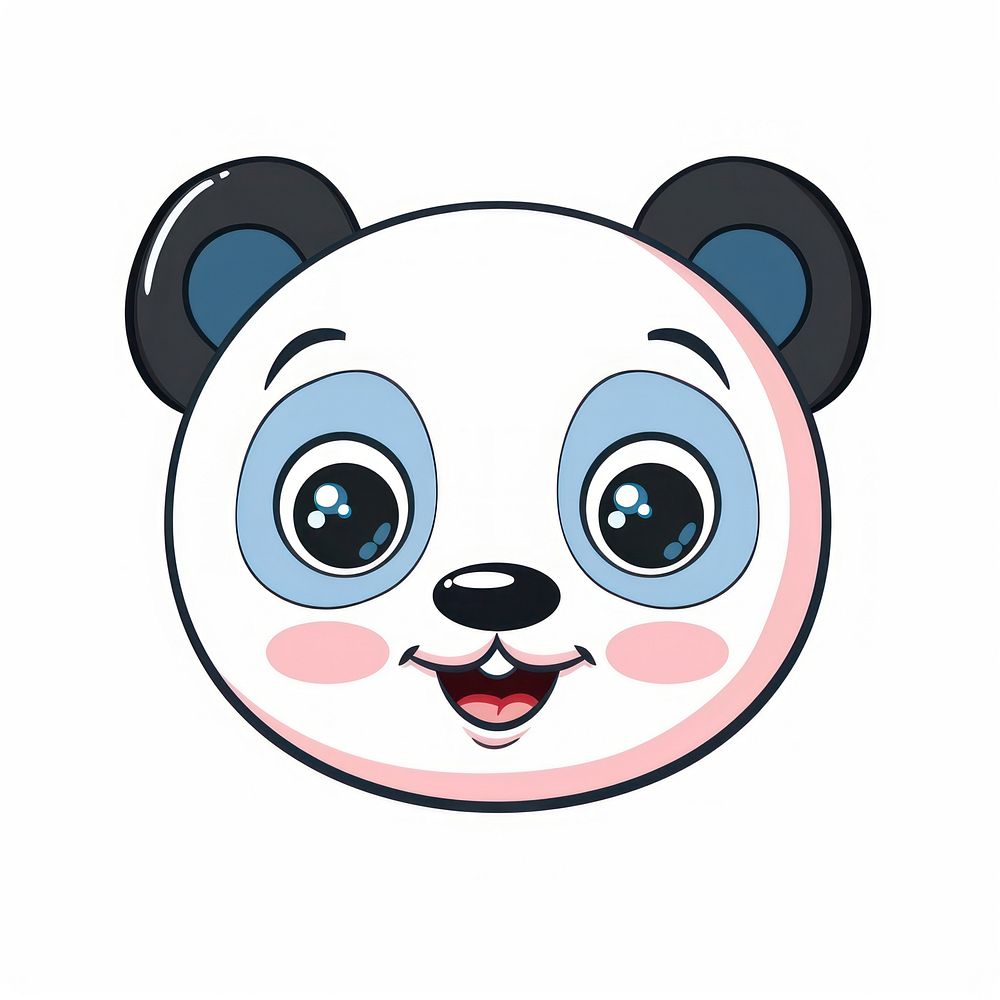 Cute panda face cute toy representation.