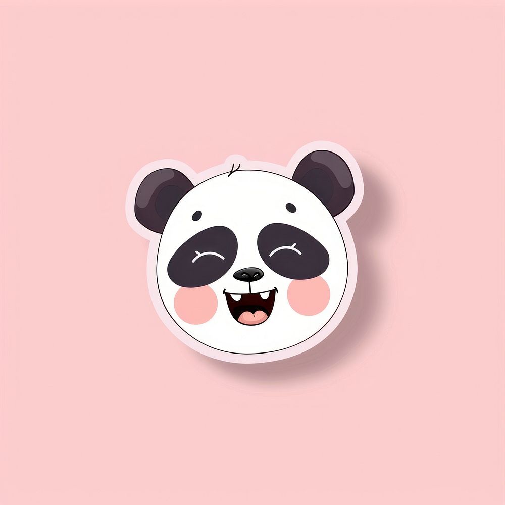 Cute panda face cartoon cute anthropomorphic.