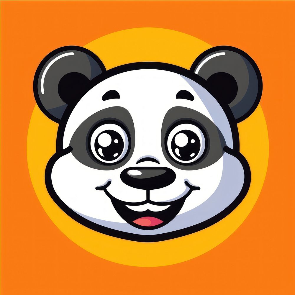 Cute panda face cute representation carnivora.