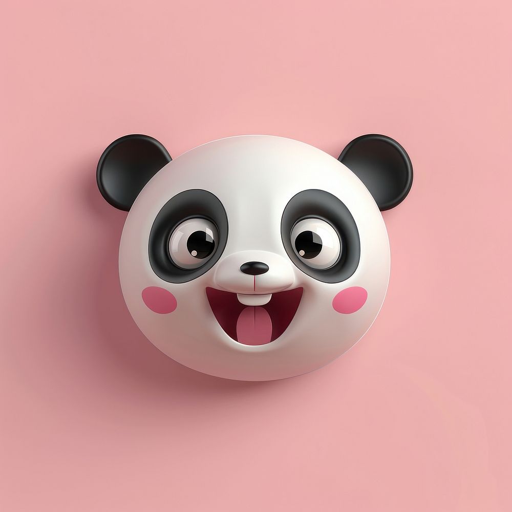 Cute panda face cute toy anthropomorphic.