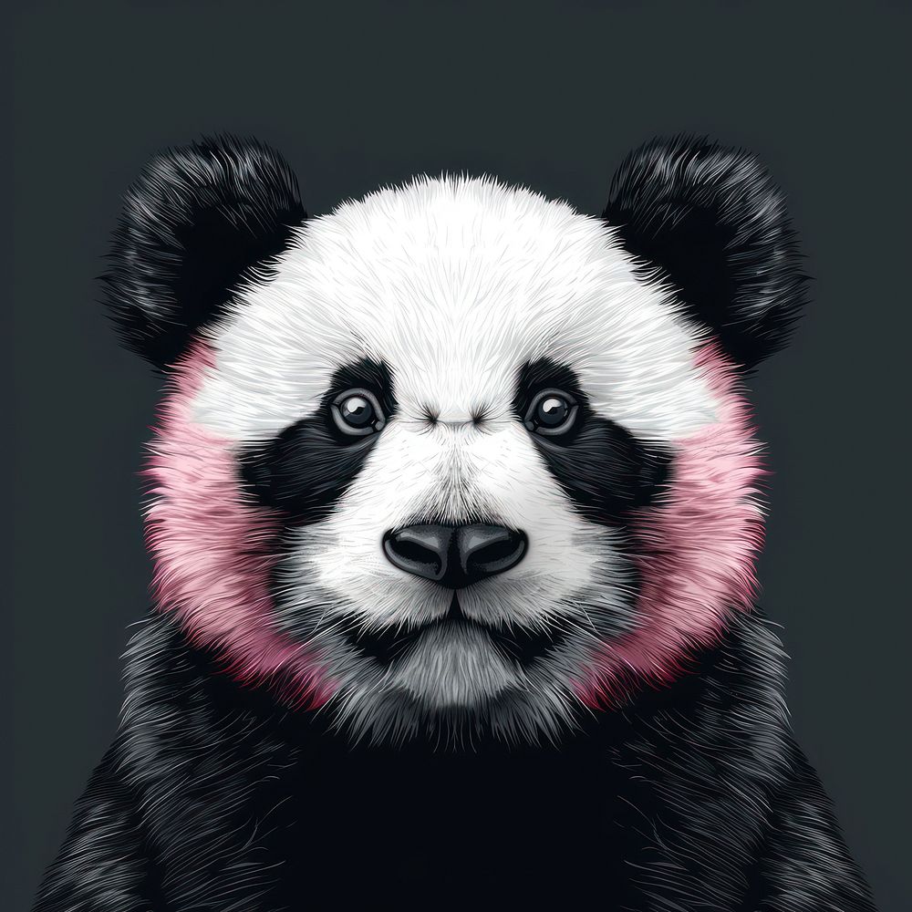 Cute panda face mammal animal bear.