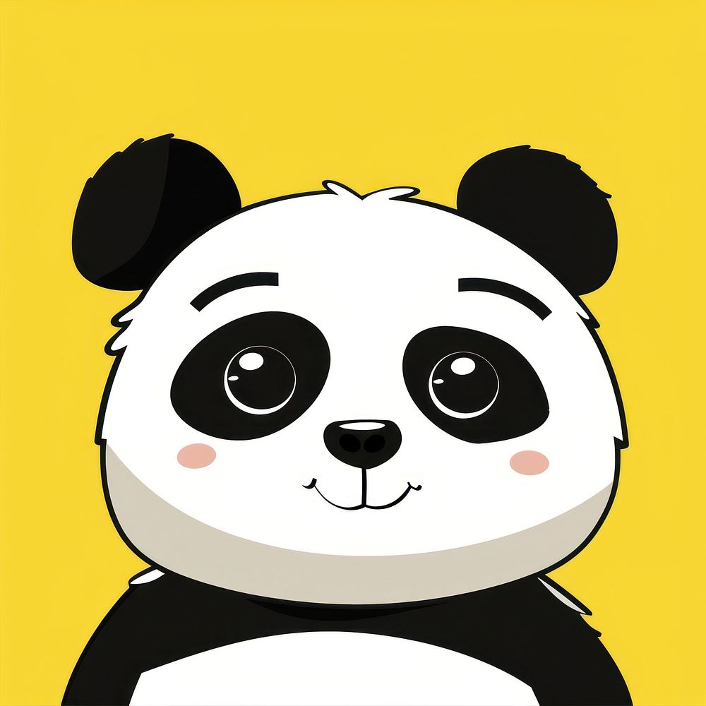 Cute panda face cute representation creativity.