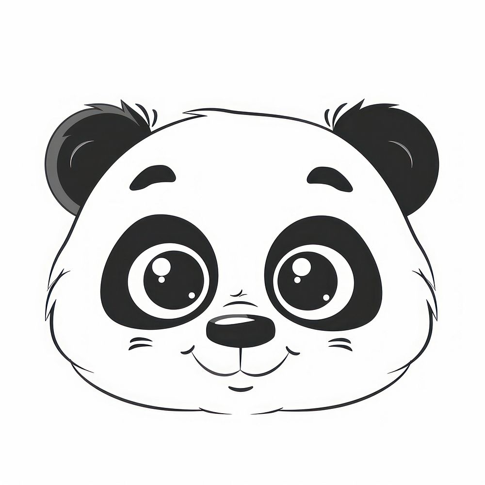 Cute panda face drawing animal mammal.
