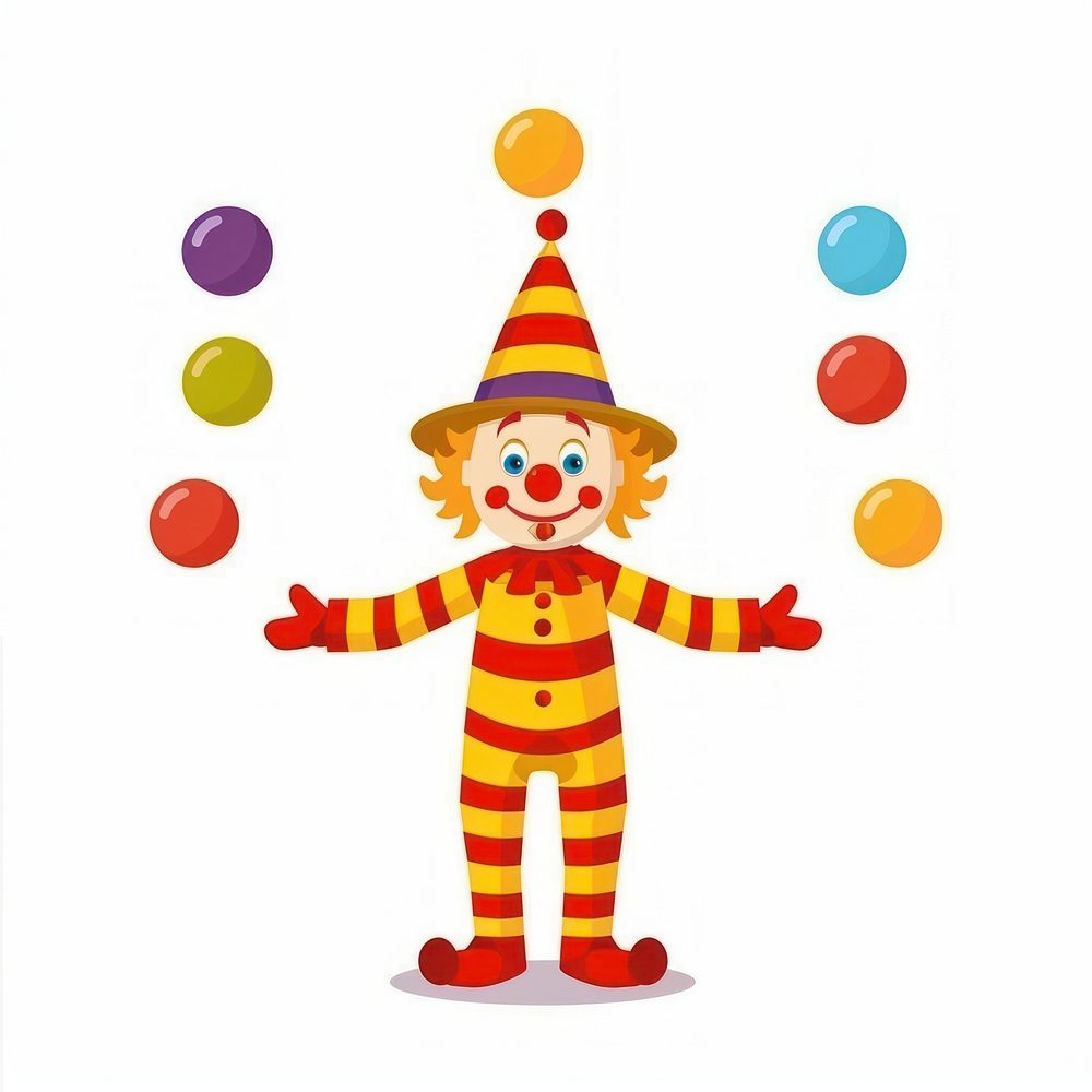 A juggling clown fun representation celebration.