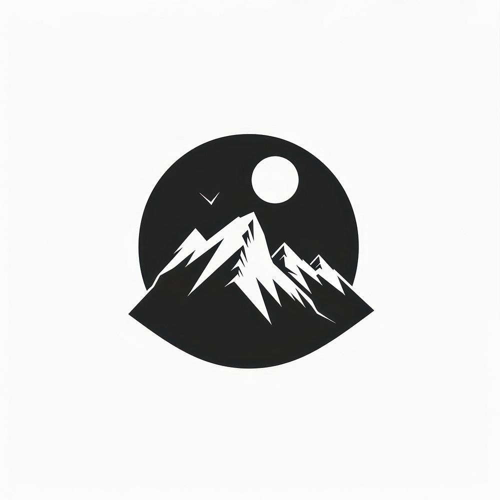 Mountain logo stencil symbol.