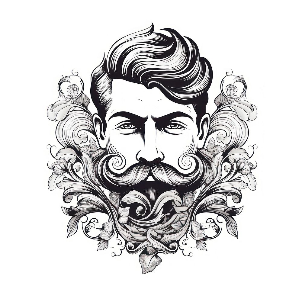 Mustache illustrated graphics drawing.
