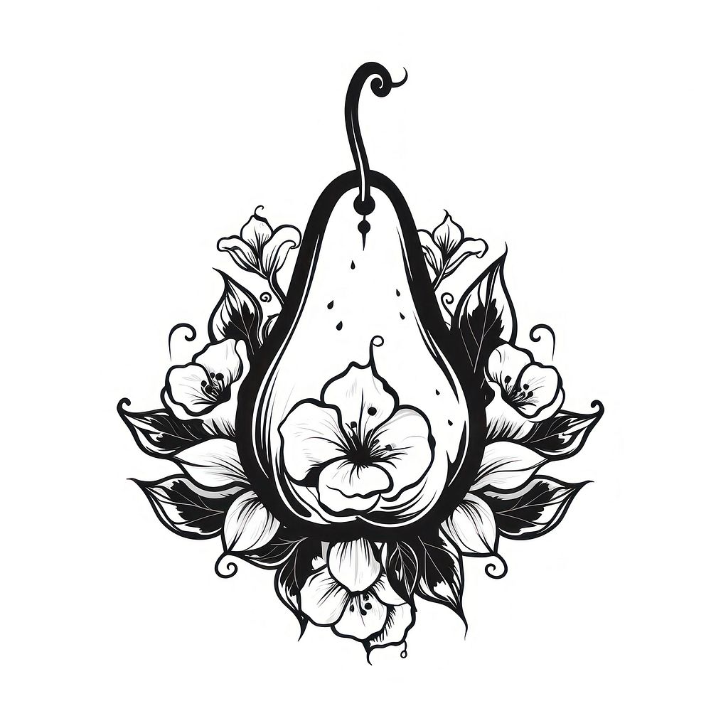 Pear illustrated chandelier graphics.