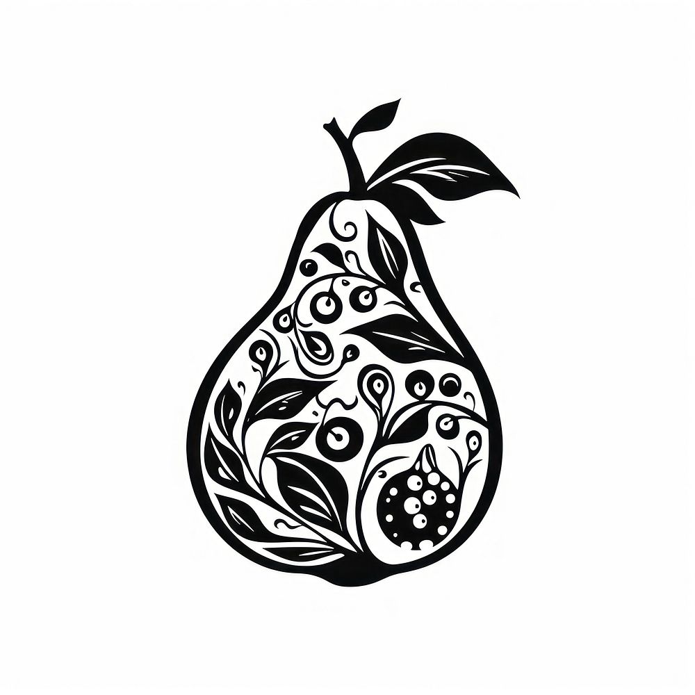 Pear illustrated produce stencil.