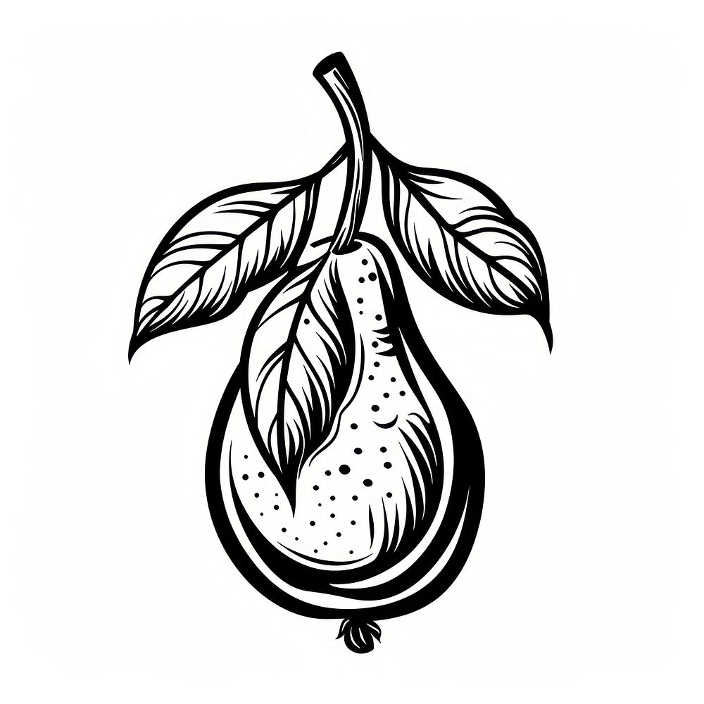 Pear illustrated wildlife produce.