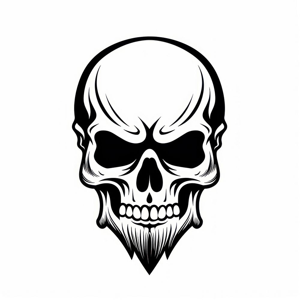 Skull stencil symbol.