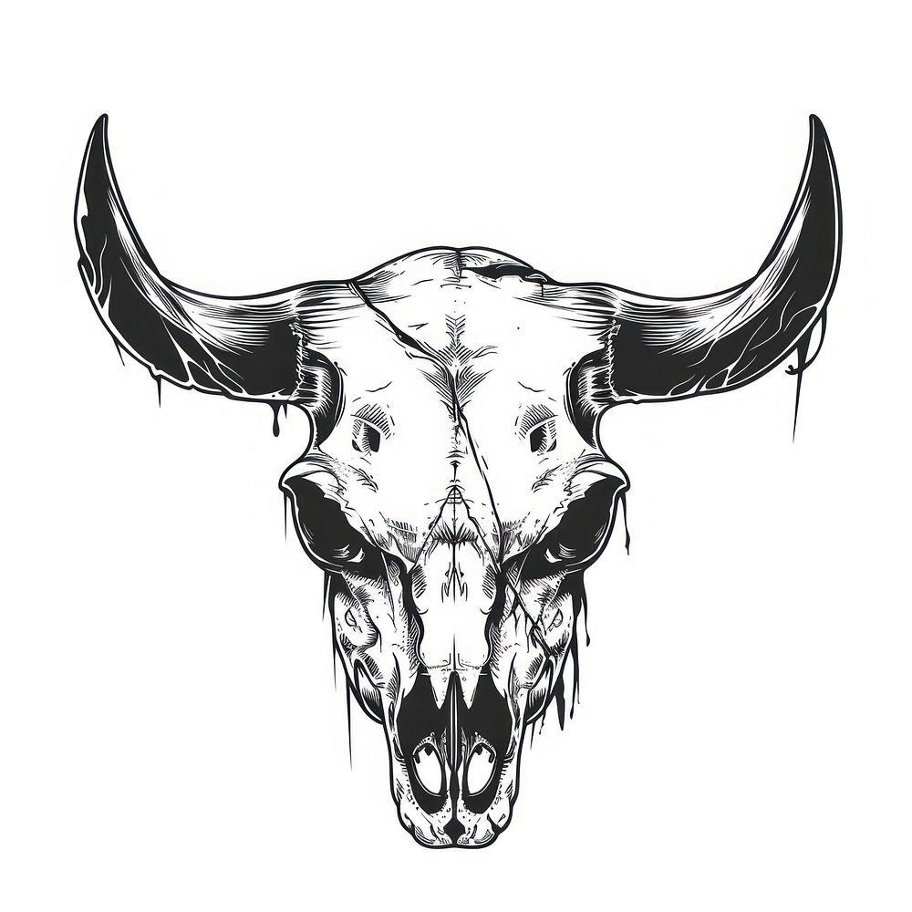 Skull bull illustrated livestock longhorn.