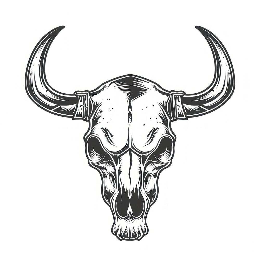 Skull bull livestock longhorn wildlife.