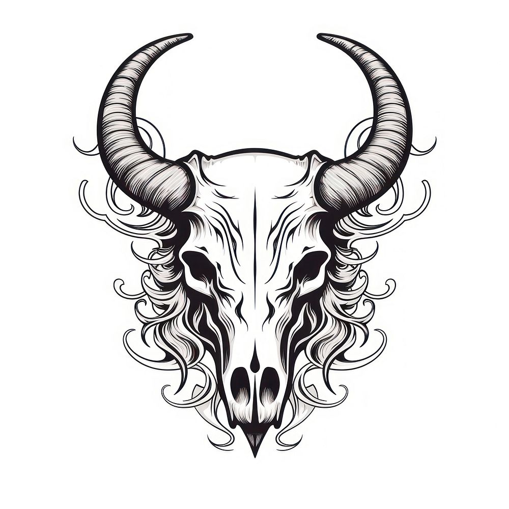 Skull bull illustrated livestock longhorn.