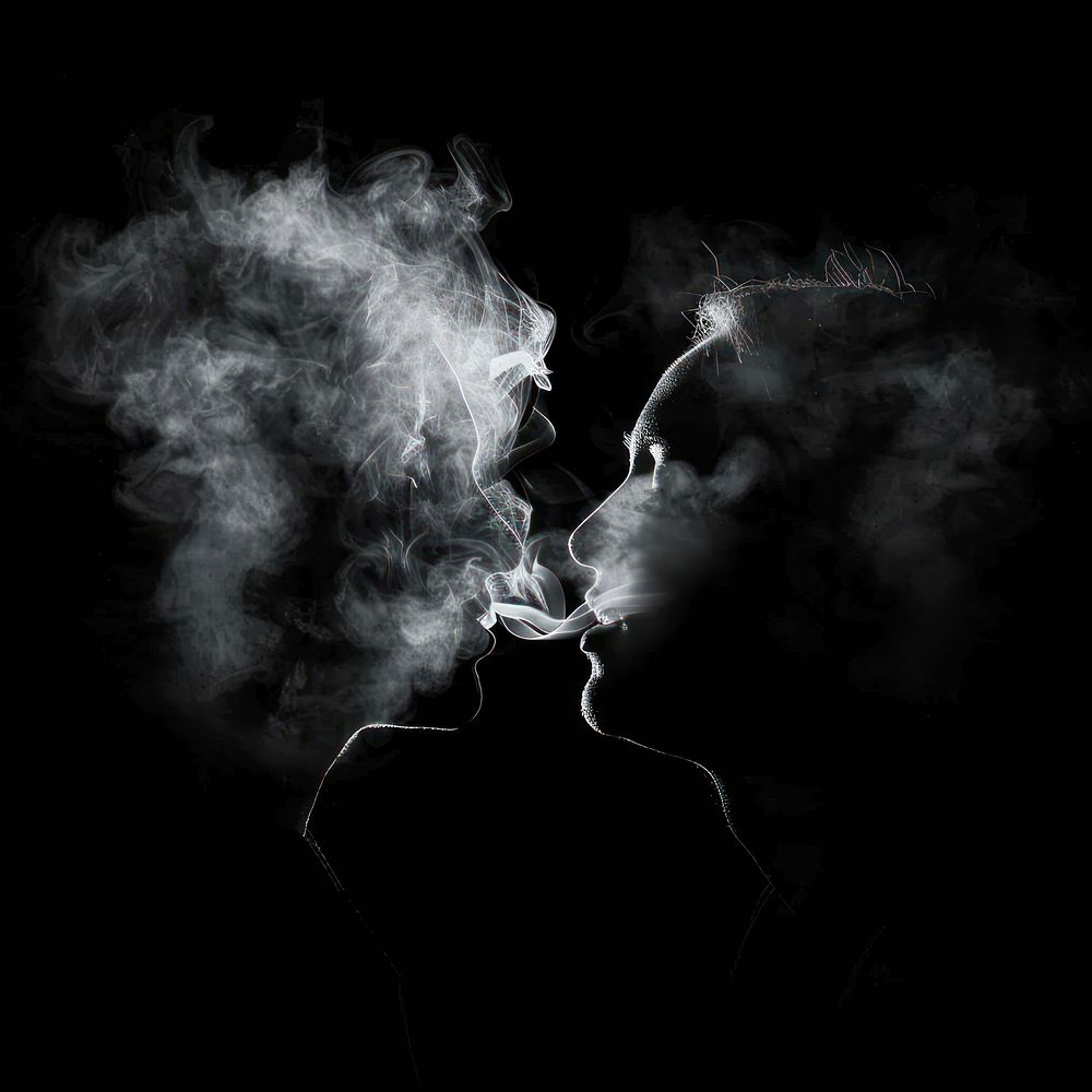 The isolated a couple shape minimal smoke effect person human.