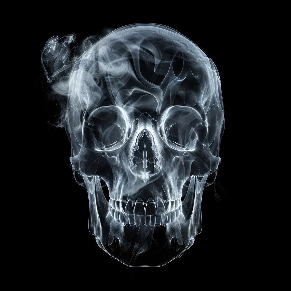 The isolated skull shape minimal smoke effect person human head.