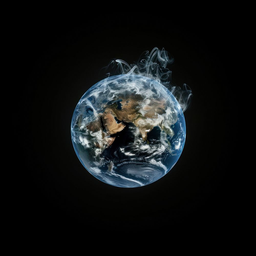 Isolated the earth shape minimal smoke effect astronomy universe outdoors.