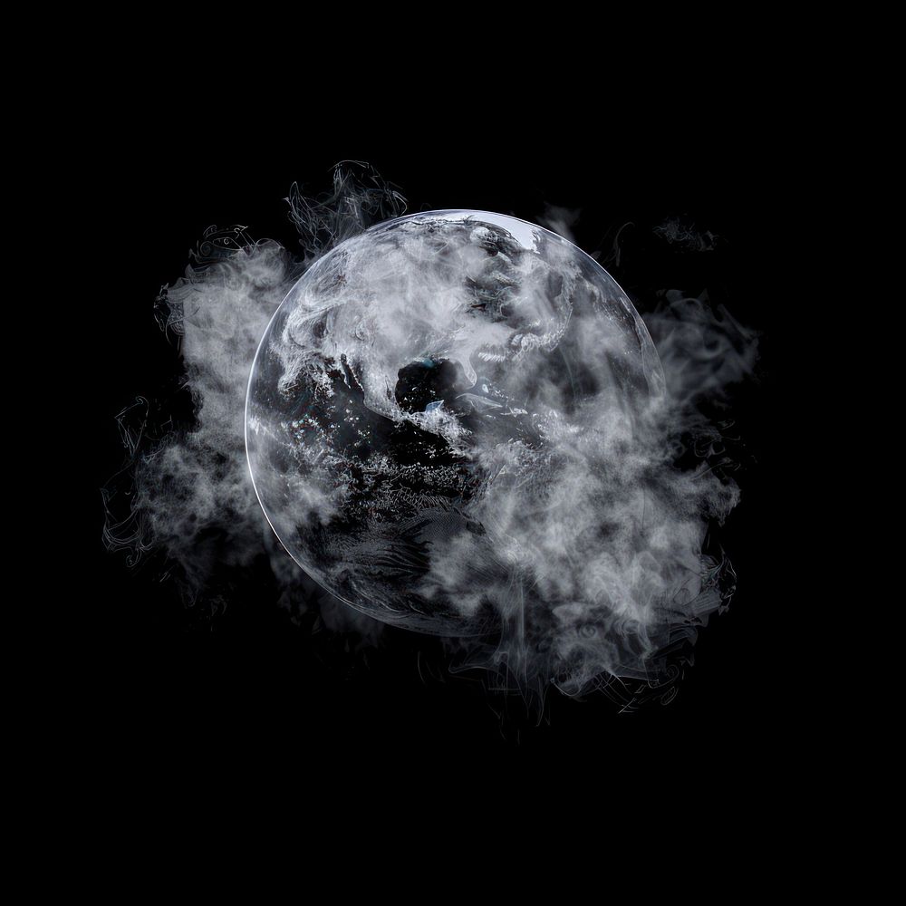 Isolated the earth shape minimal smoke effect astronomy outdoors universe.