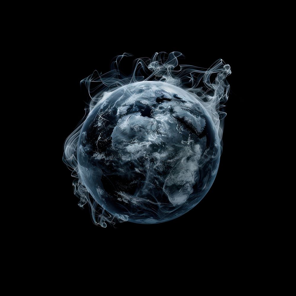 Isolated the earth shape minimal smoke effect astronomy universe outdoors.
