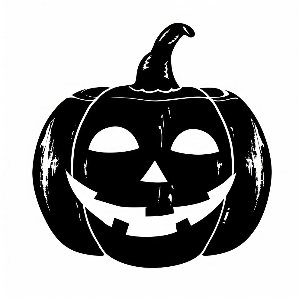 Halloween pumpkin silhouette clip art anthropomorphic jack-o'-lantern representation.