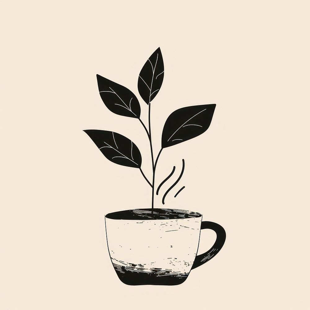 Coffee plant sketch drink leaf.