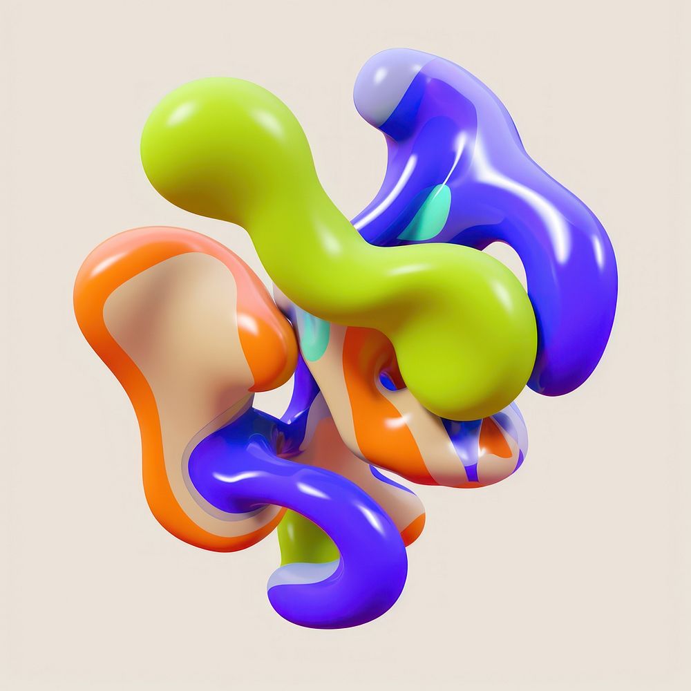 3d render of abstract fluid shape represent of basic shape appliance balloon device.