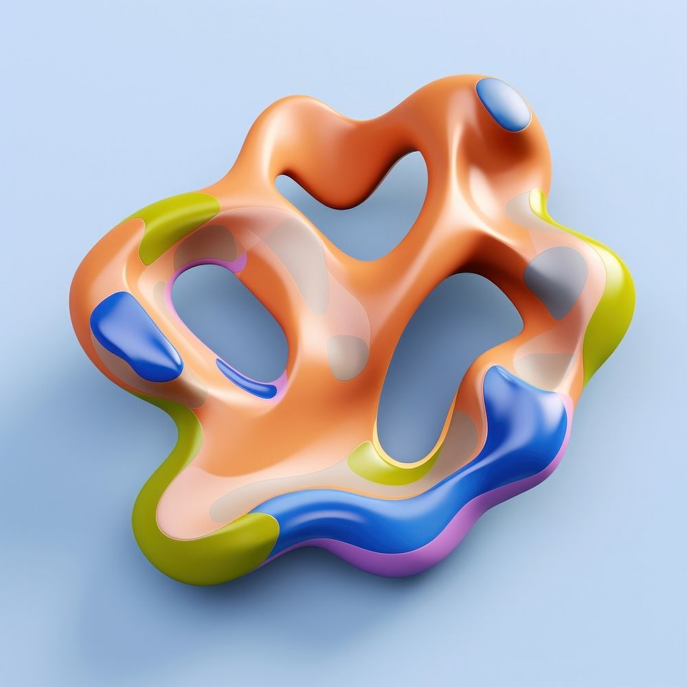 3d render of abstract fluid shape represent of basic shape toy.