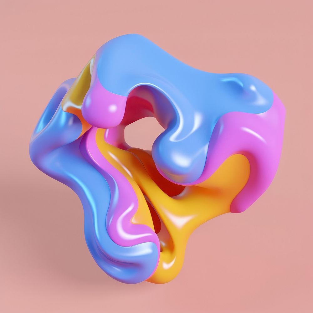 3d render of abstract fluid shape represent of basic shape appliance balloon device.